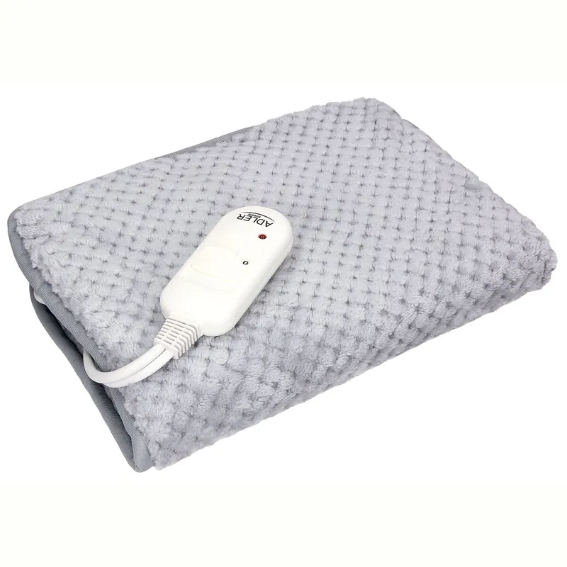 Adler AD7415 Almohadilla Eléctrica Térmica, 30 x 40cm, Cervicales-Cuello, 2 Niveles Temperatura, Lavable, 80 , Gris