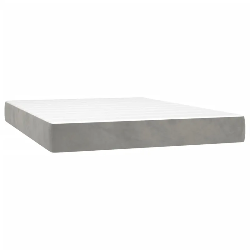 vidaXL Colchón de muelles ensacados terciopelo gris claro 80x200x20 cm - Descanso