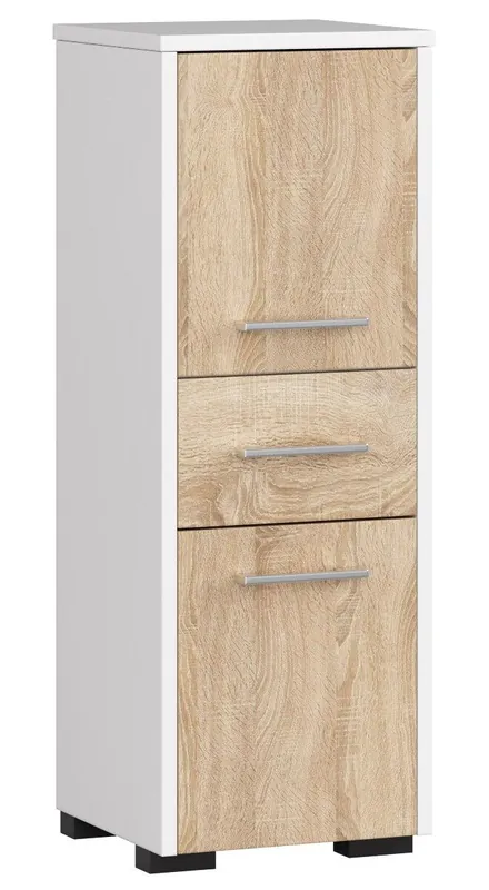 Columna de baño AKORD FIN Roble Sonoma 30 cm 2 puertas 1 cajón frente en color Roble Sonoma 3 estantes 30x30x85 cm