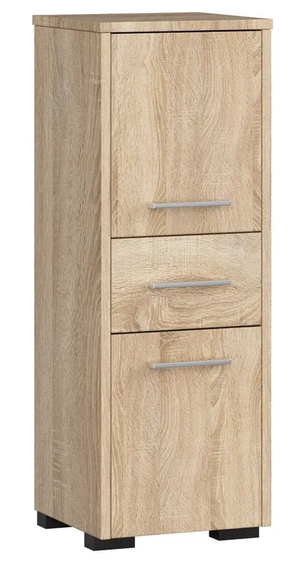 Columna de baño AKORD FIN Roble Sonoma 30 cm 2 puertas 1 cajón color Roble Sonoma mate 3 estantes 30x30x85 cm