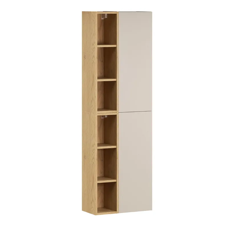 Columna de pared 2 puertas y compartimientos Azel Cachemira y Madera - Baño