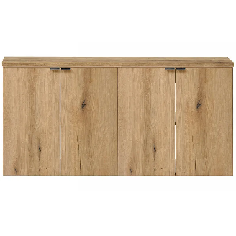 Conjunto de 2 muebles bajo lavabo Newport con puertas 120x60x40 cm - Efecto Roble [en.casa]