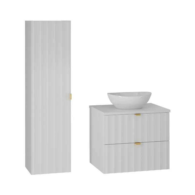 Conjunto de muebles con lavabo individual 60cm y columna Lexa Blanco - Baño