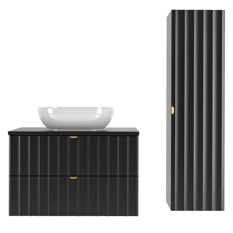 Conjunto de muebles con lavabo individual 80cm y columna Lexa Blanco - Baño