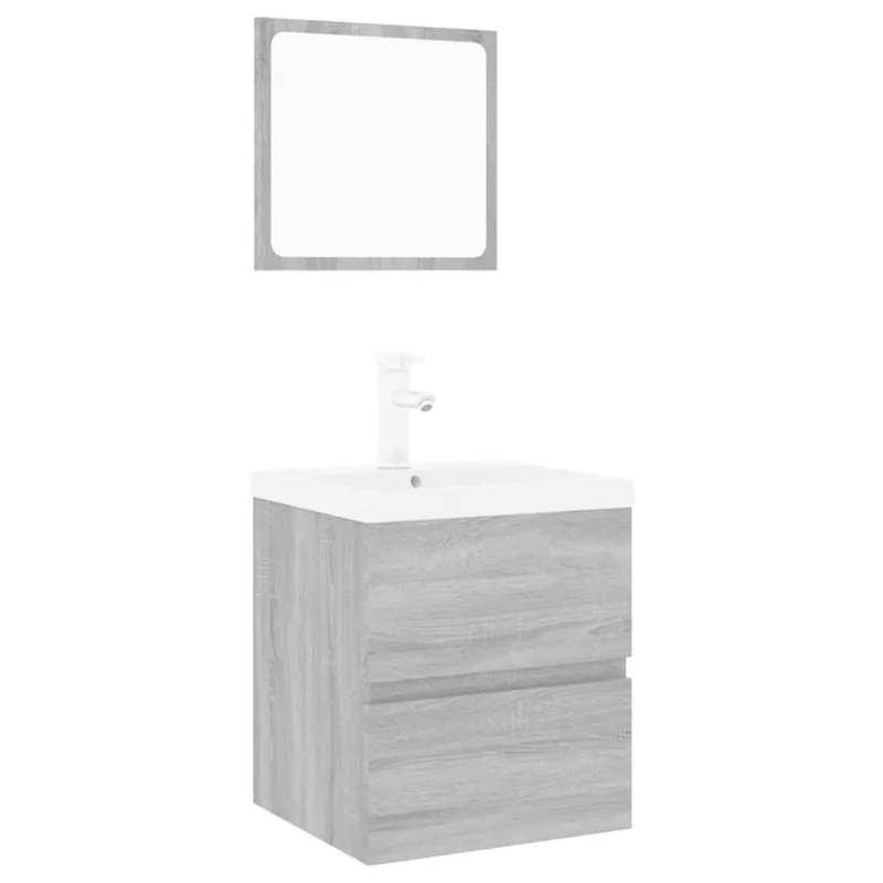 Conjunto de muebles de baño Haití madera contrachapada gris
