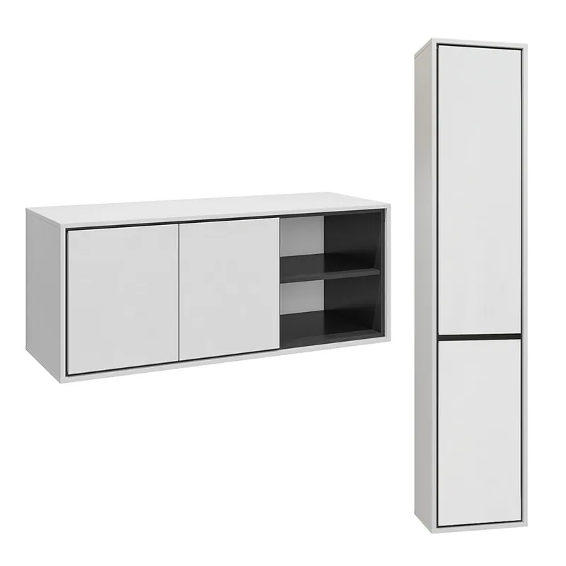 Conjunto mueble bajo lavabo 120 cm y columna Sophéa Blanco - Baño
