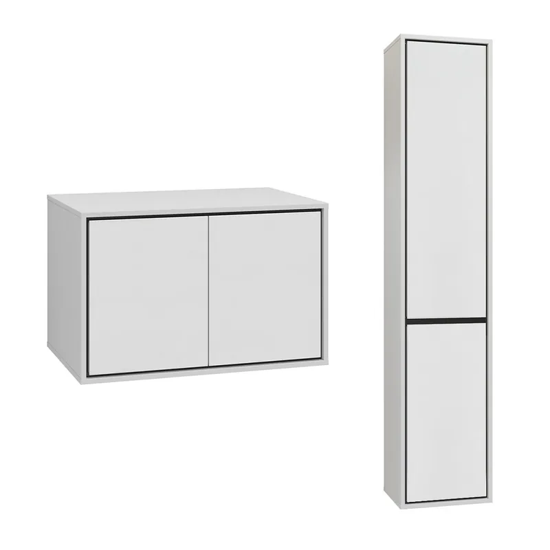 Conjunto mueble bajo lavabo 80 cm y columna Sophéa Blanco - Baño
