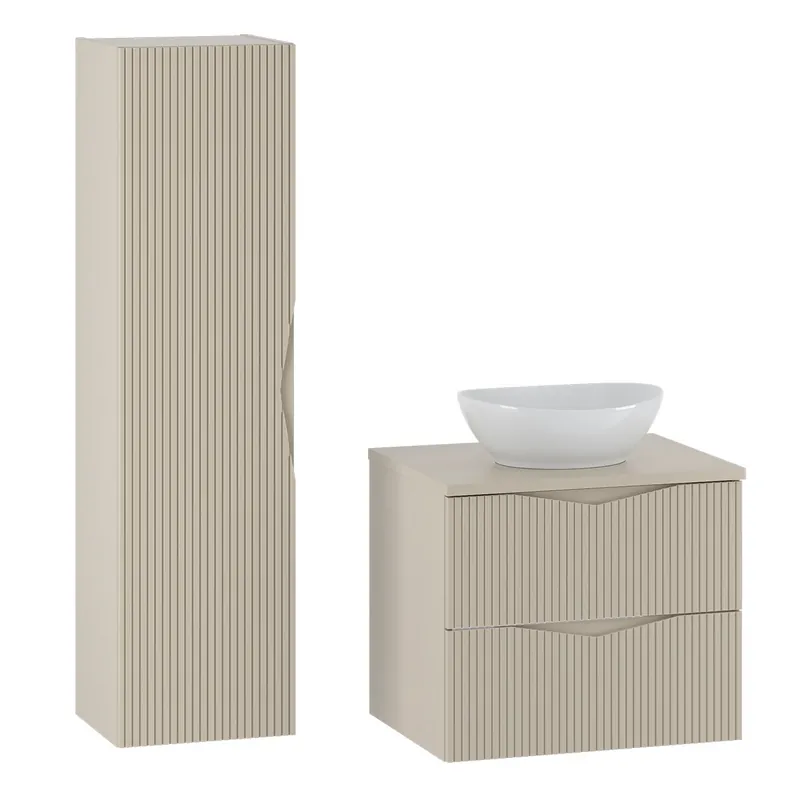 Conjunto mueble lavabo individual 60cm y columna Tao Cachemira - Baño