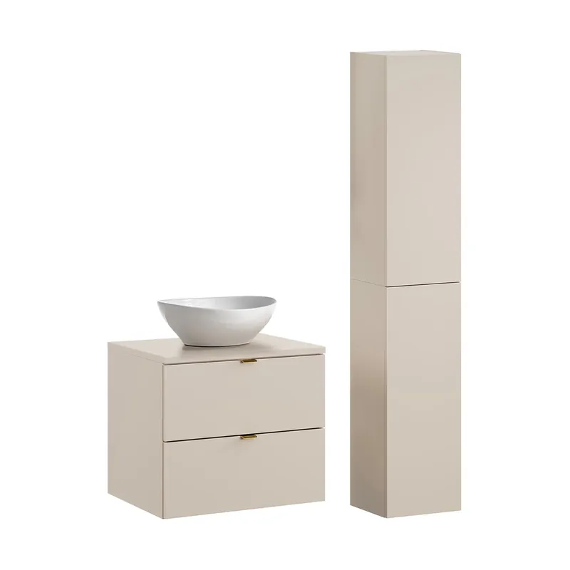Conjunto muebles con lavabo individual 60cm y columna Azel Cachemira - Baño
