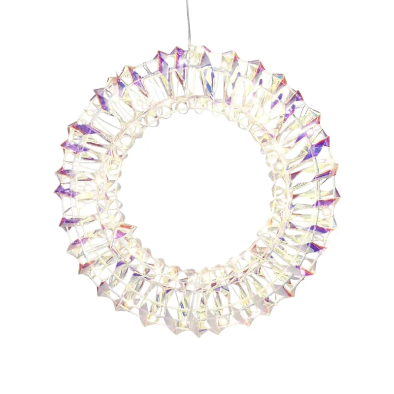 Well Home Corona metálica Luminosa con 50 micro LED de diseño retorcido 30x6x30cm - Decoración