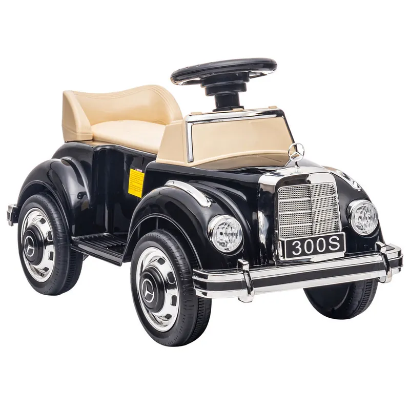 AIYAPLAY Coche Correpasillos con Licencia de Mercedes-Benz 300S Correpasillos para Niños de 18-48 Meses con Almacenaje Volante Sistema Anti-Vuelco Carga 25 kg 77,5x41,5x45 cm Negro