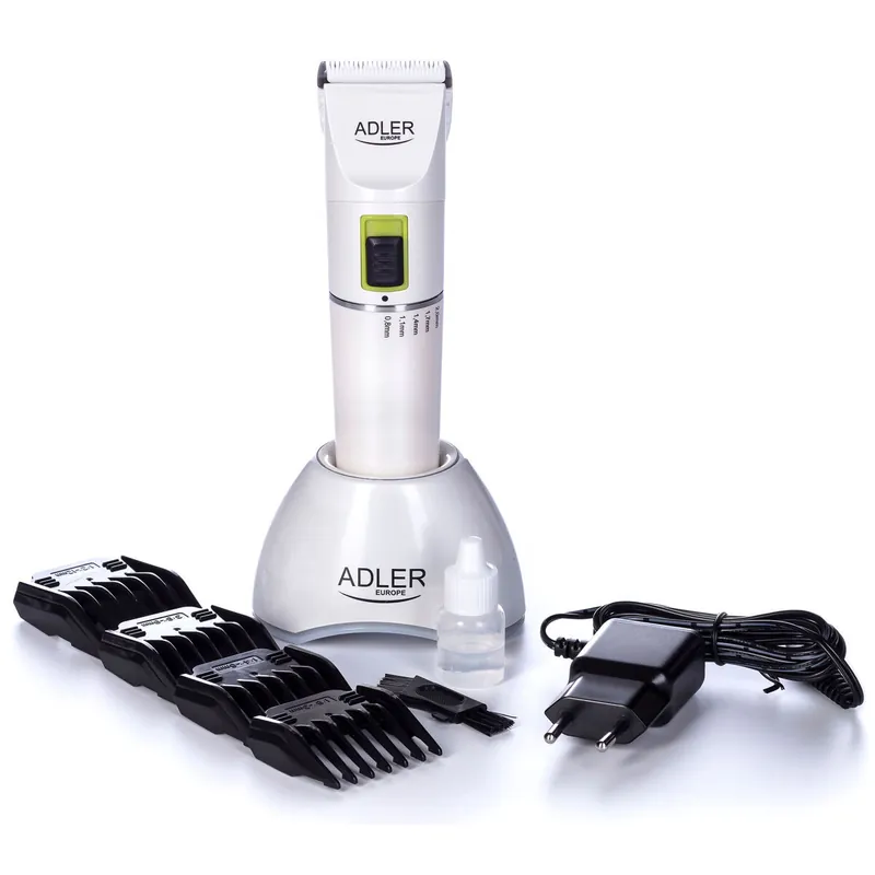 Adler AD2827 Cortapelos Eléctrico Batería / Red, Afeitadora Barba, Ajuste Corte, Recortadora Vello Corporal, 40 , Blanco - Electrodomésticos