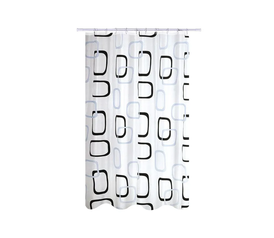 Cortina Para Baño Antibacterias + Antimohos Msv De Poliester En Color Blanco 180 X 200 Cm
