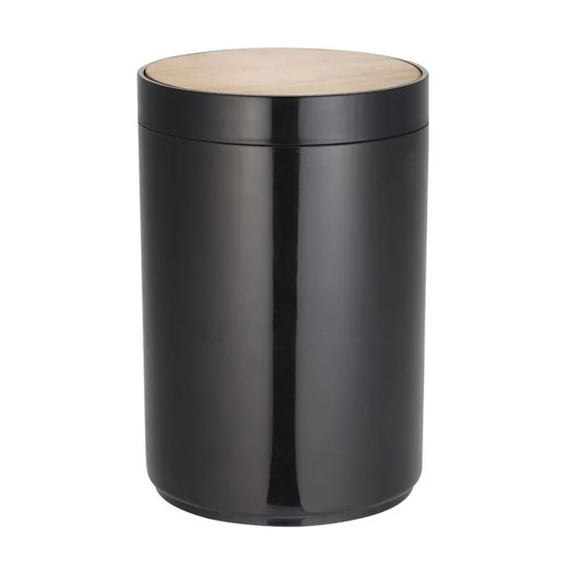 Cubo De Basura Oslo Negro Mate 5 Litros - Baño