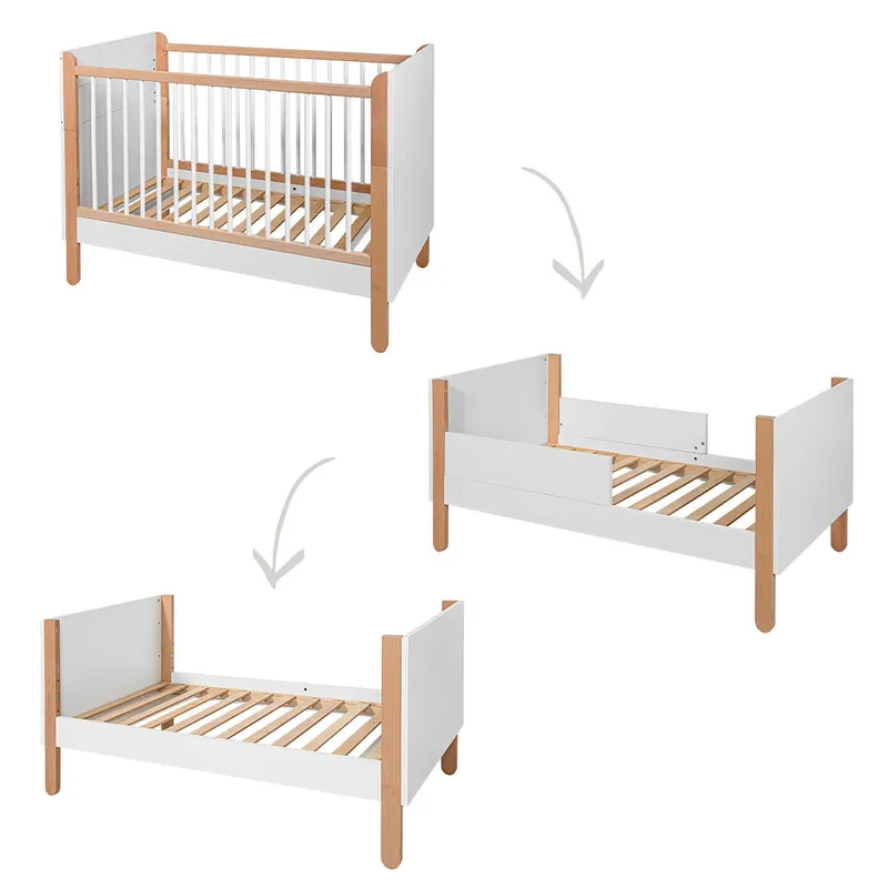 Cuna Bellamy Laurie 60x120 Blanca y Madera - Bebé
