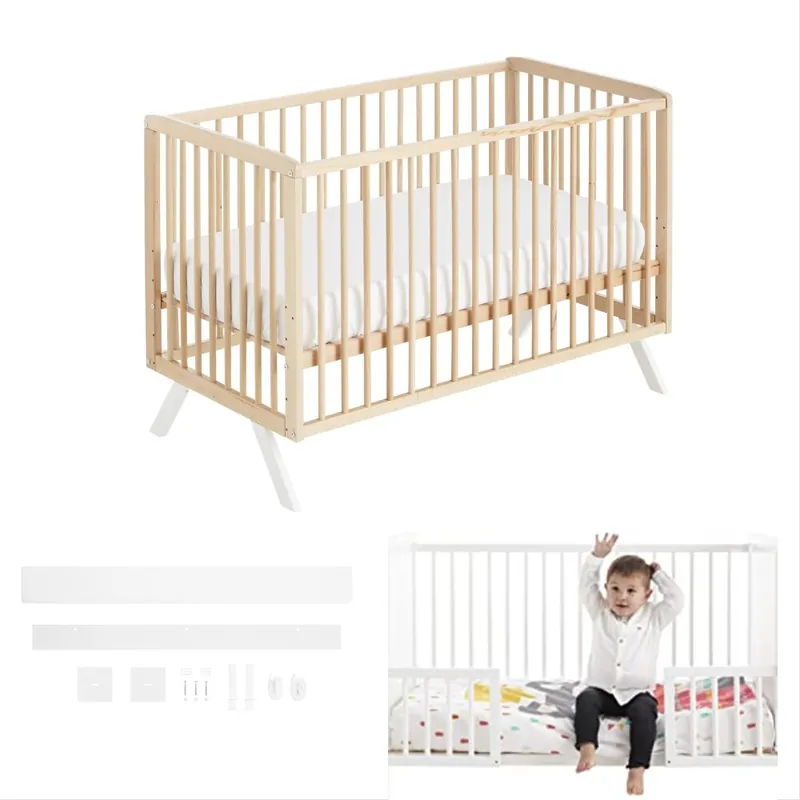 Cuna colecho Koala + kit colecho + kit para convertir cuna en cama color blanco - Bebé