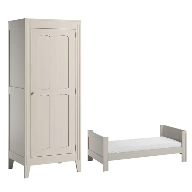 Cuna evolutiva 70x140 y armario 1 puerta Vox Milenne Cachemira - Bebé