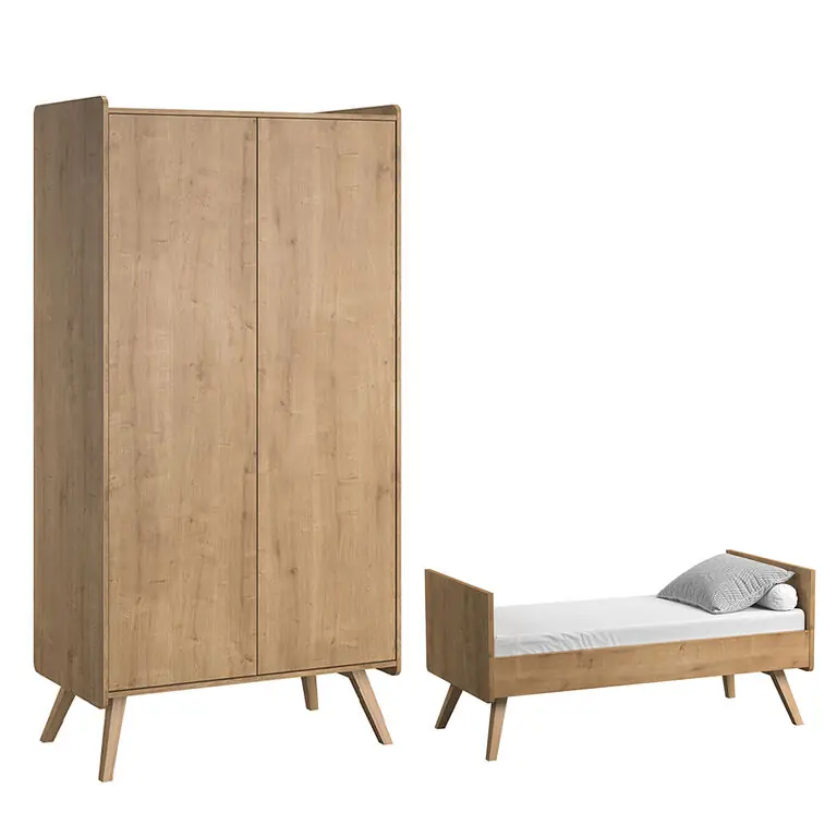 Cuna evolutiva y armario 2 puertas Vox Vintage Madera - Bebé