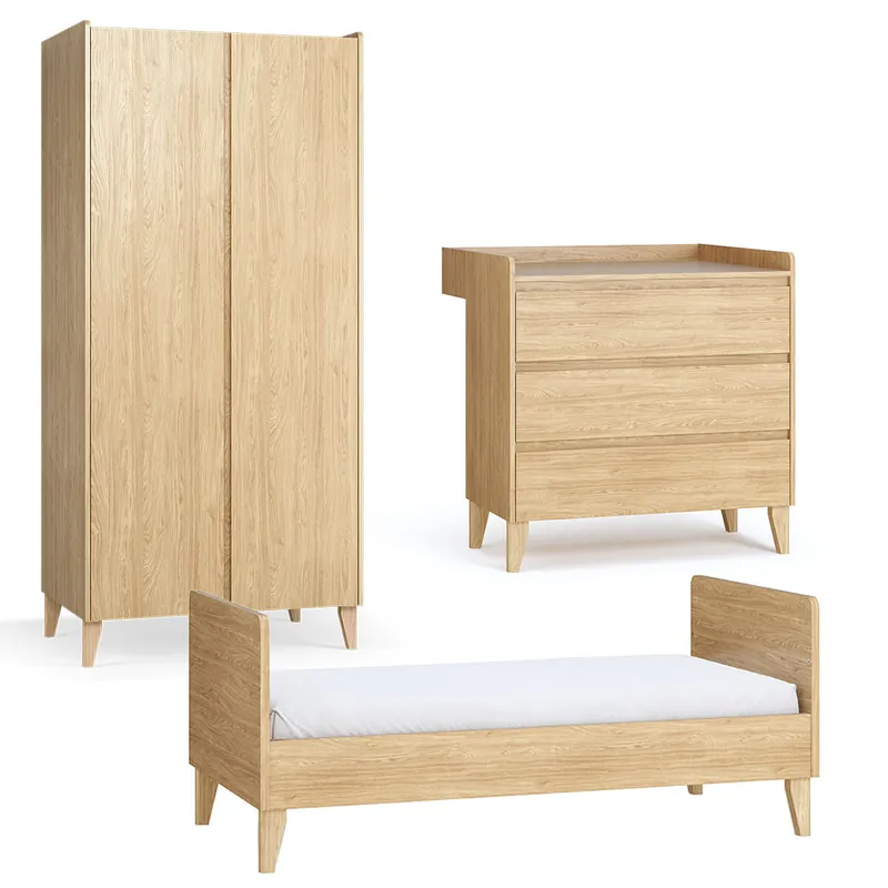 Cuna evolutiva y armario de 2 puertas Vox Muve Madera - Bebé
