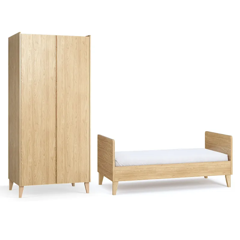 Cuna evolutiva y armario de 2 puertas Vox Muve Madera - Bebé