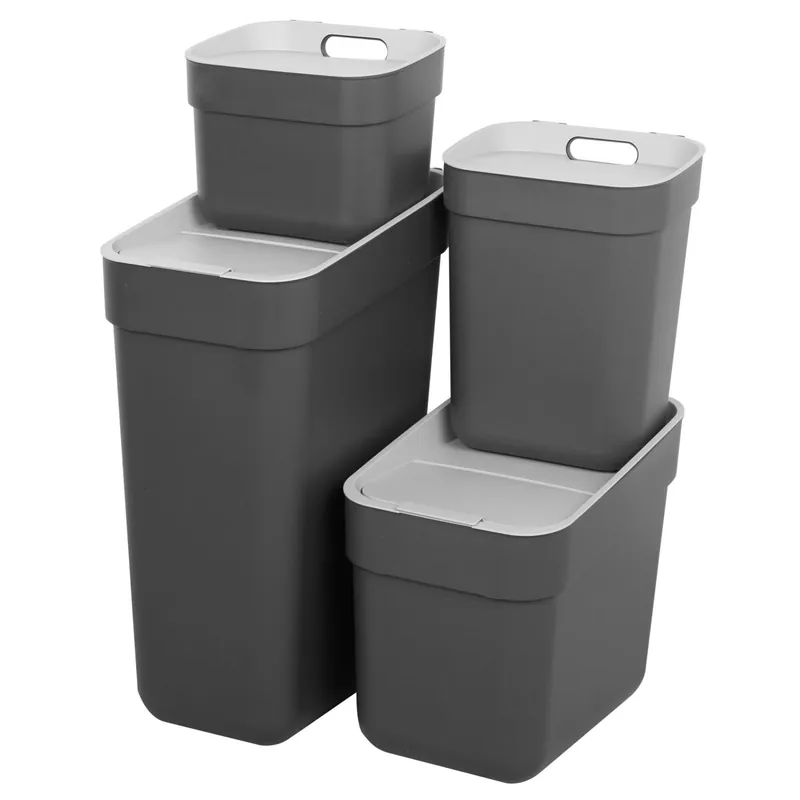 Curver Pack 4 cubos de reciclaje Ready To Collect (30L + 20L + 10L + 5L) blanco - Baño
