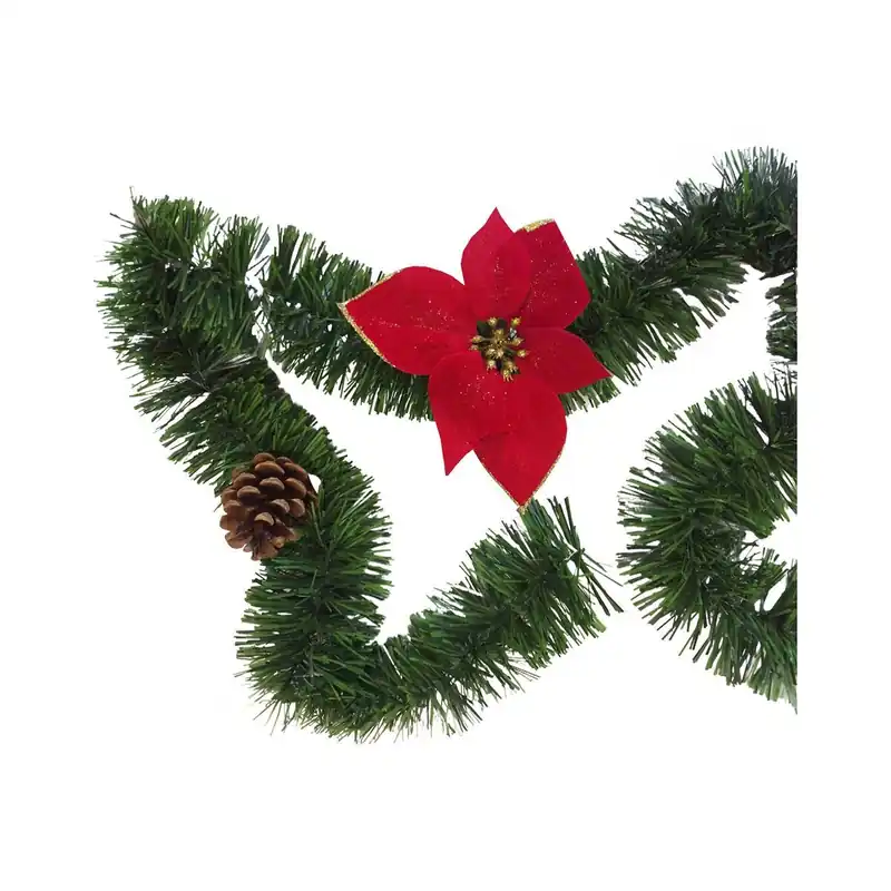 Adorno navideño, Ornamento de Navidad 800x8x8 cm, Verde y Rojo - Decoración