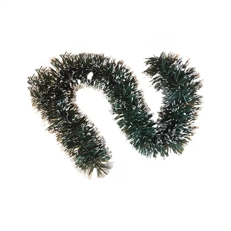 Adorno navideño, Ornamento de Navidad 1000x7x7 cm Verde y blanco - Decoración