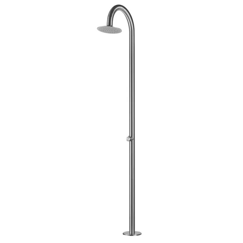 Sined Modelo Palau Ducha De Acero Inoxidable De Calidad Solo Agua Fría Para Piscinas Jardines y Playas. Estructura y Accesorios De Acero Inoxidable Aisi 316l, Acero Marino. Diámetro Del Tambor 6 Cm. Sólo Suministro De Agua Fría. Resistente a La Intemperie - Jardín