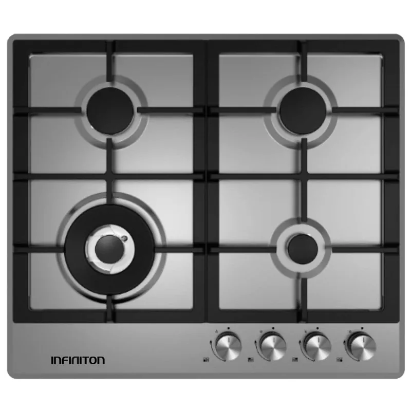 Encimera de gas Infiniton GASDL4 6050W 4 fuegos inox 60 cm - Electrodomésticos