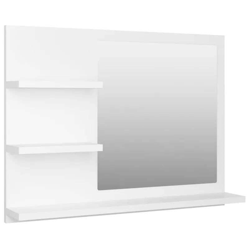 vidaXL Espejo de baño madera contrachapada blanco 60x10,5x45 cm