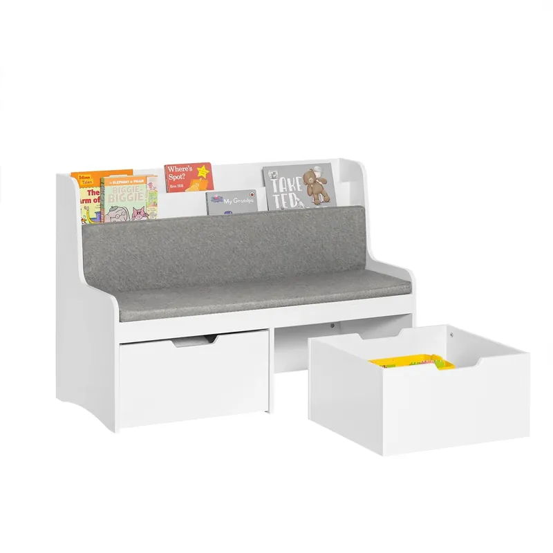 Estantería con cojín de Asiento Banco Infantil SoBuy KMB66-W