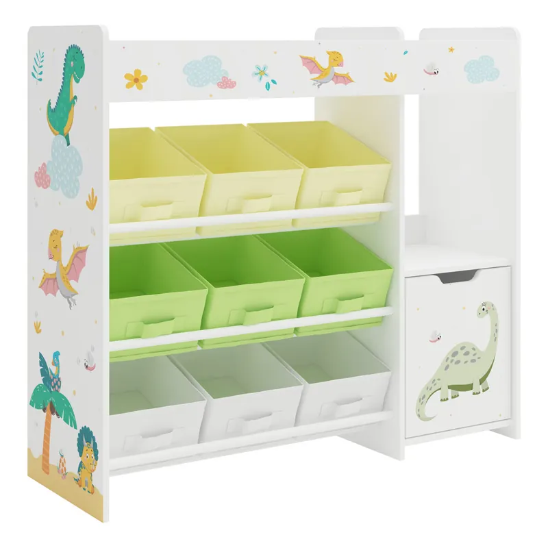 Estantería infantil Søndreland 80x90x30 cm - Motivo de dinosaurio [en.casa]