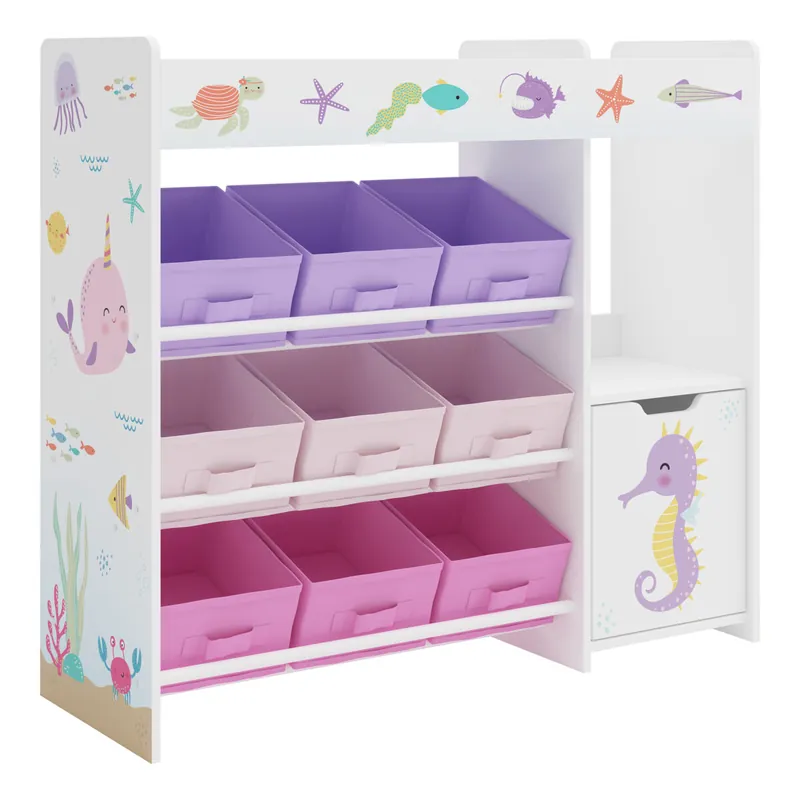 Estantería infantil Søndreland 80x90x30 cm - Motivo de océano [en.casa]