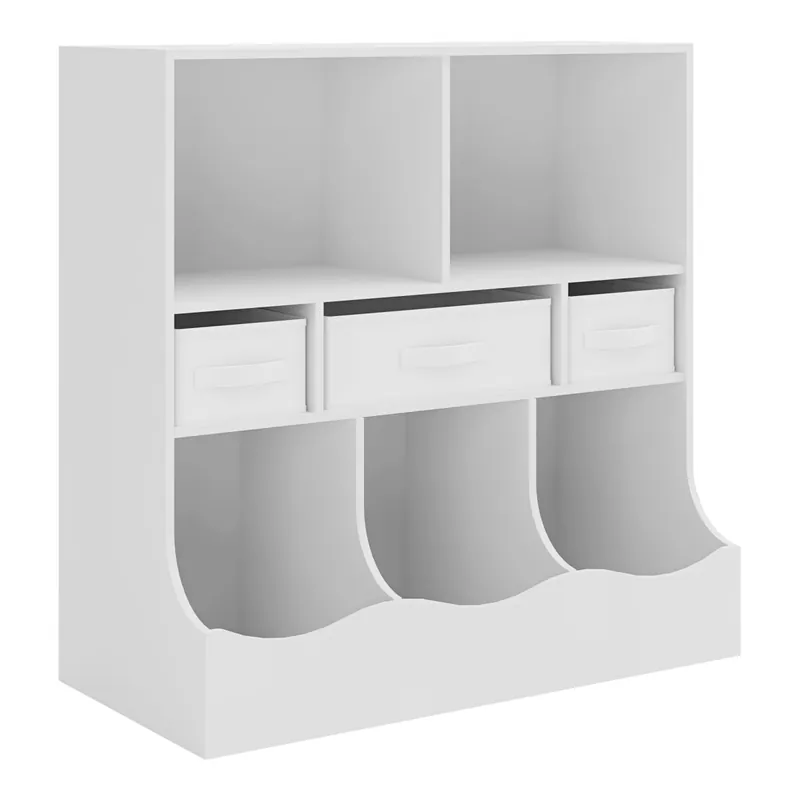 Estantería Infantil Vastesa con cajas MDF 75x80x40cm - Blanco [en.casa]