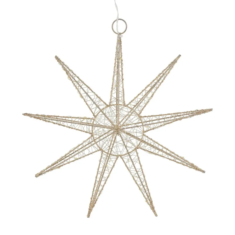 Well Home Estrella de alambre LED colgante con 20 Luces LED decorativa 30x7x0cm - Decoración