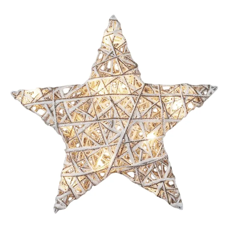 Well Home Estrella decorativa Luminosa con 10 Luces LED con purpurina 30x8x30cm - Decoración