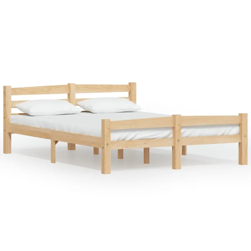 vidaXL Estructura de cama de madera de pino maciza 140x200 cm - Descanso