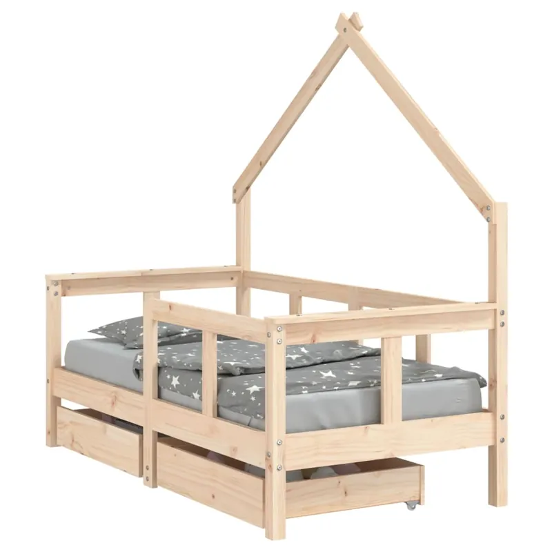 vidaXL Estructura de cama para niños con cajones madera pino 70x140 cm - Descanso