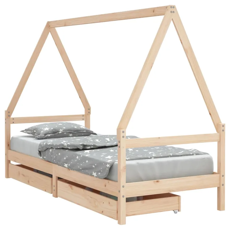 vidaXL Estructura cama niños con cajones madera pino blanco 80x200 cm - Descanso