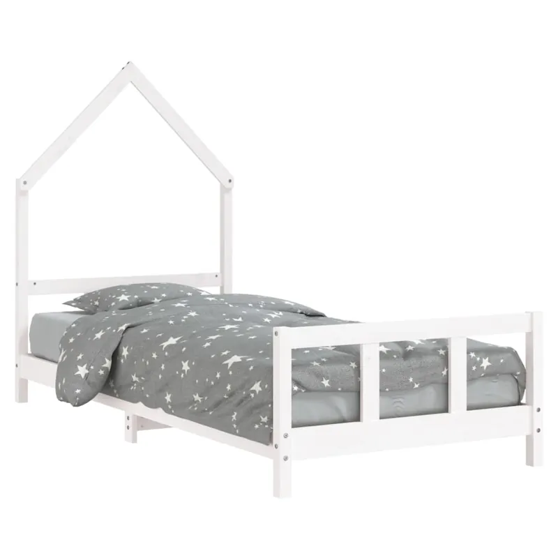 vidaXL Estructura de cama para niños madera de pino blanco 90x200 cm - Descanso