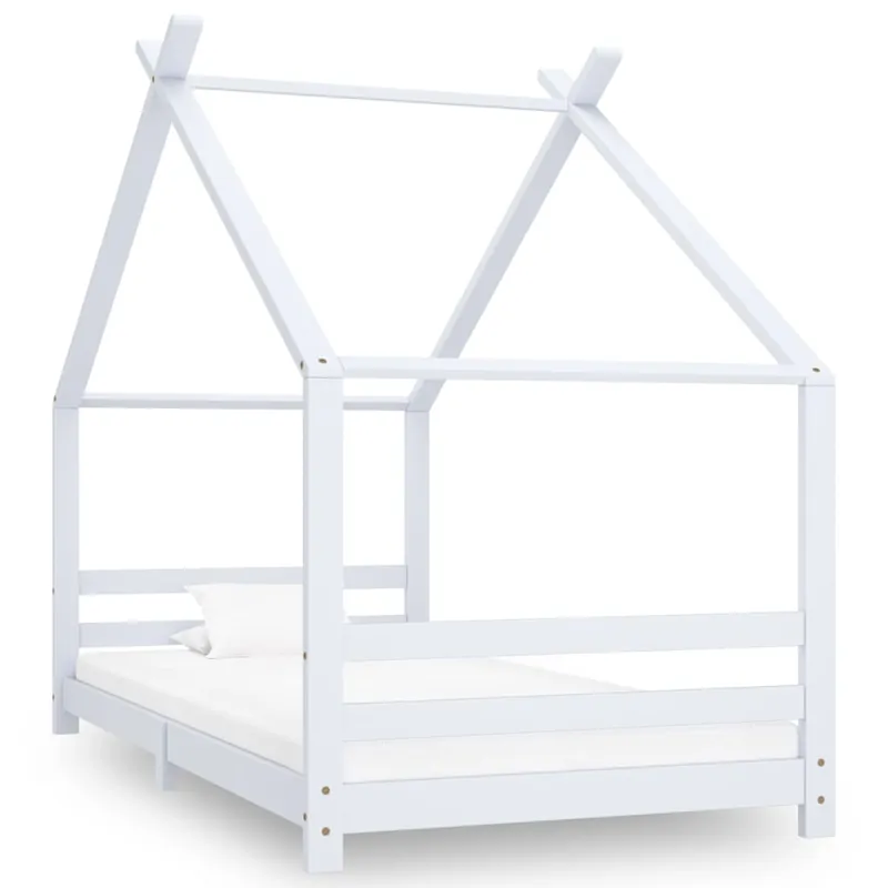 vidaXL Estructura de cama infantil madera maciza pino gris 90x200 cm - Descanso