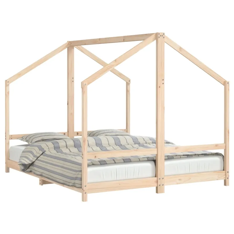 vidaXL Estructura de cama infantil madera maciza de pino 2x(80x200) cm - Descanso