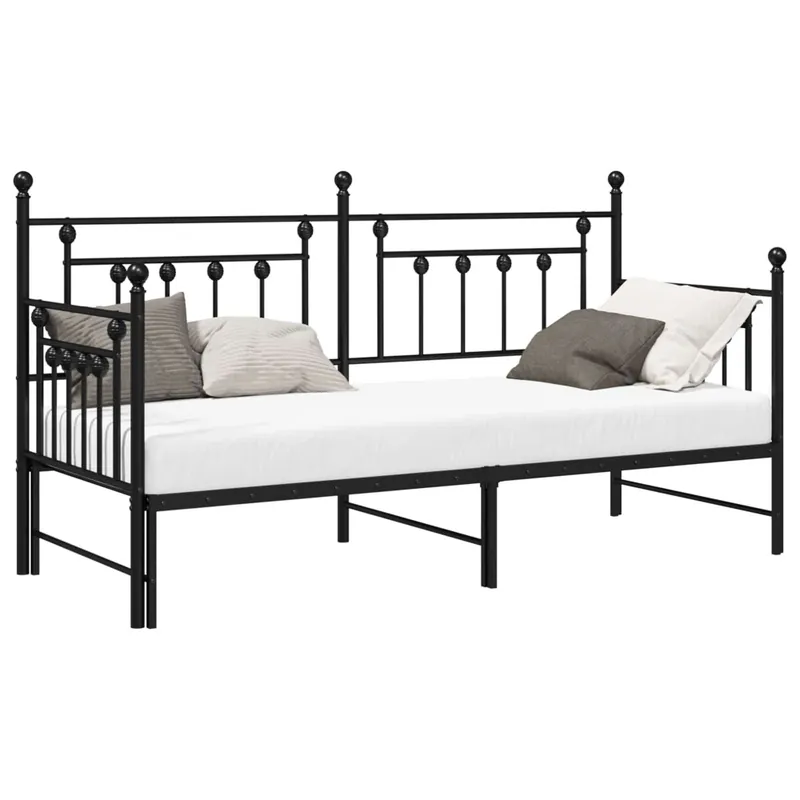 Estructura de sofá cama moderno - Negro 80 x 200 cm Acero