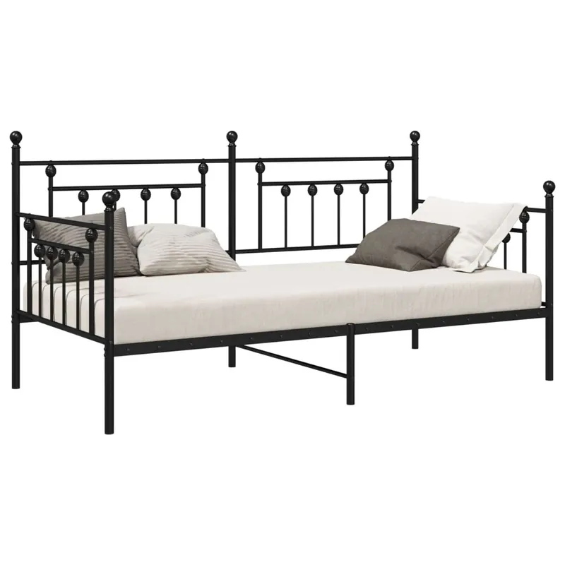 Estructura de sofá cama moderno - Negro 107 x 203 cm Acero