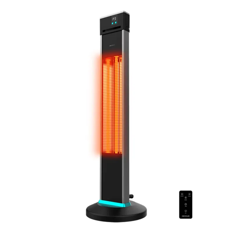 Estufa de exterior Cecotec ReadyWarm 2000 Power Tower 2000W mando a distancia negro - Electrodomésticos