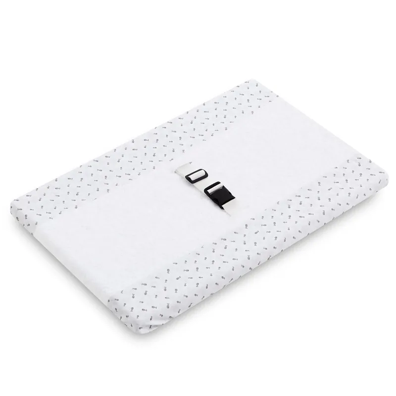 Funda cambiador bebé 50x80 de rizo blanco absorbente con Safelock (Grey Atlantis)