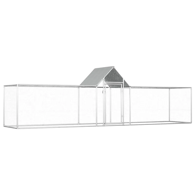 vidaXL Gallinero acero galvanizado 9x1x1,5 m - Jardín