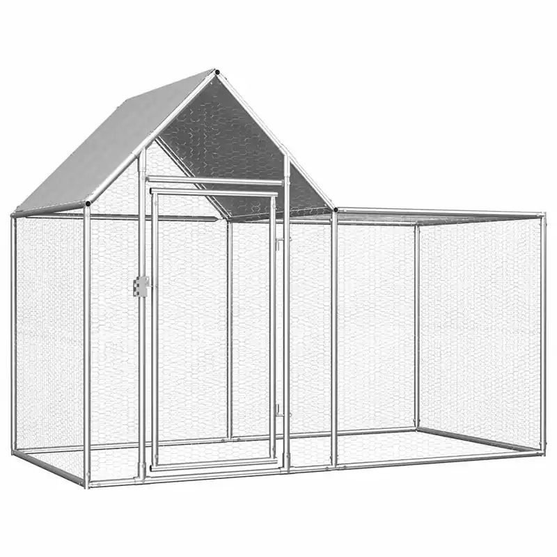 vidaXL Gallinero acero galvanizado 2x1x1,5 m - Jardín