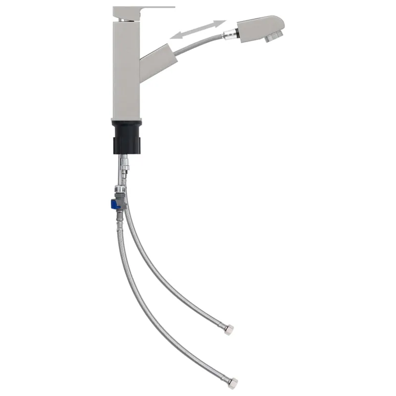 vidaXL Grifo de lavabo de baño función extraíble plateado 157x172 mm