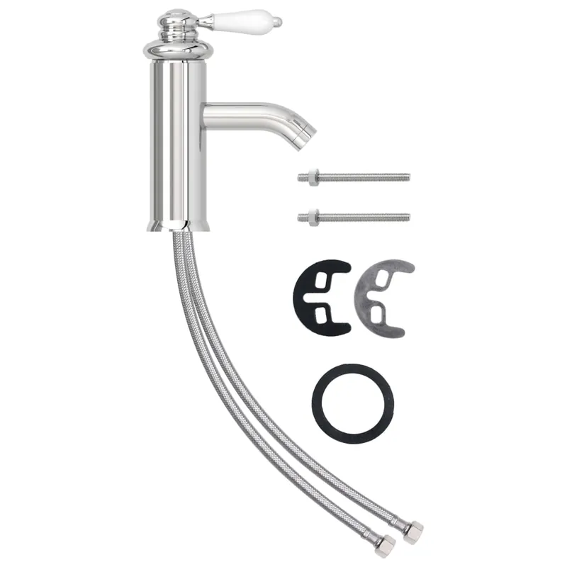 vidaXL Grifo para lavabo de baño negro 130x180 mm